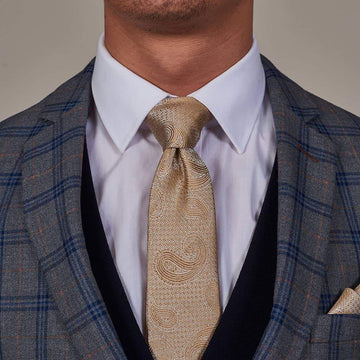 Knightsbridge Neckwear Champagne Paisley Tie