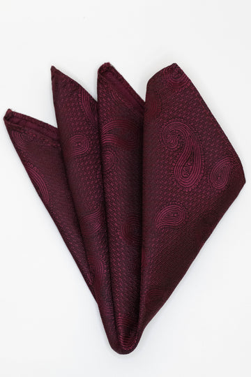 Knightsbridge Neckwear Maroon Paisley Pocket Square