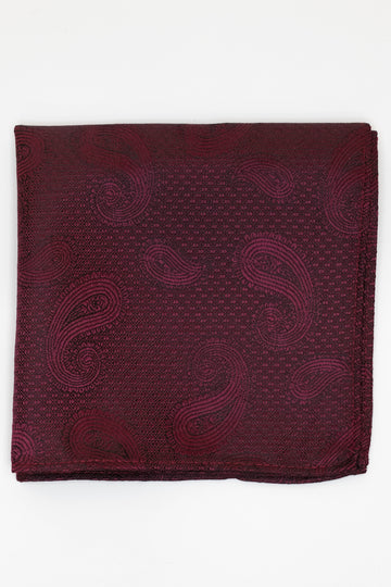 Knightsbridge Neckwear Maroon Paisley Pocket Square