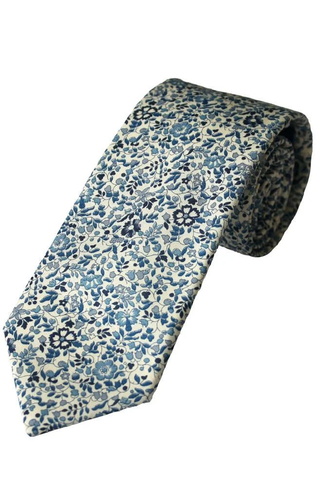 Liberty Blue Cotton Art Fabric Tie Set