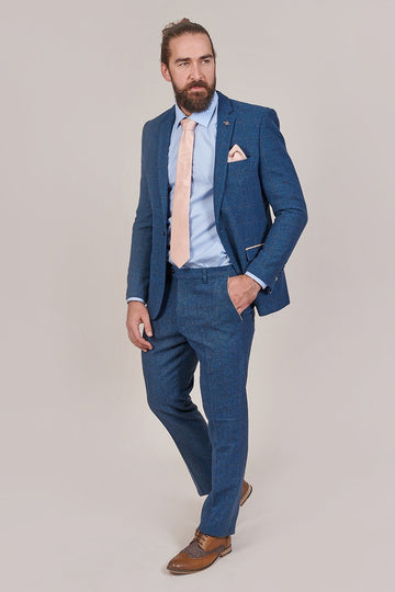 Marc Darcy Blue Grey Tweed Suit Marc Darcy -SCOTT- Grey Check