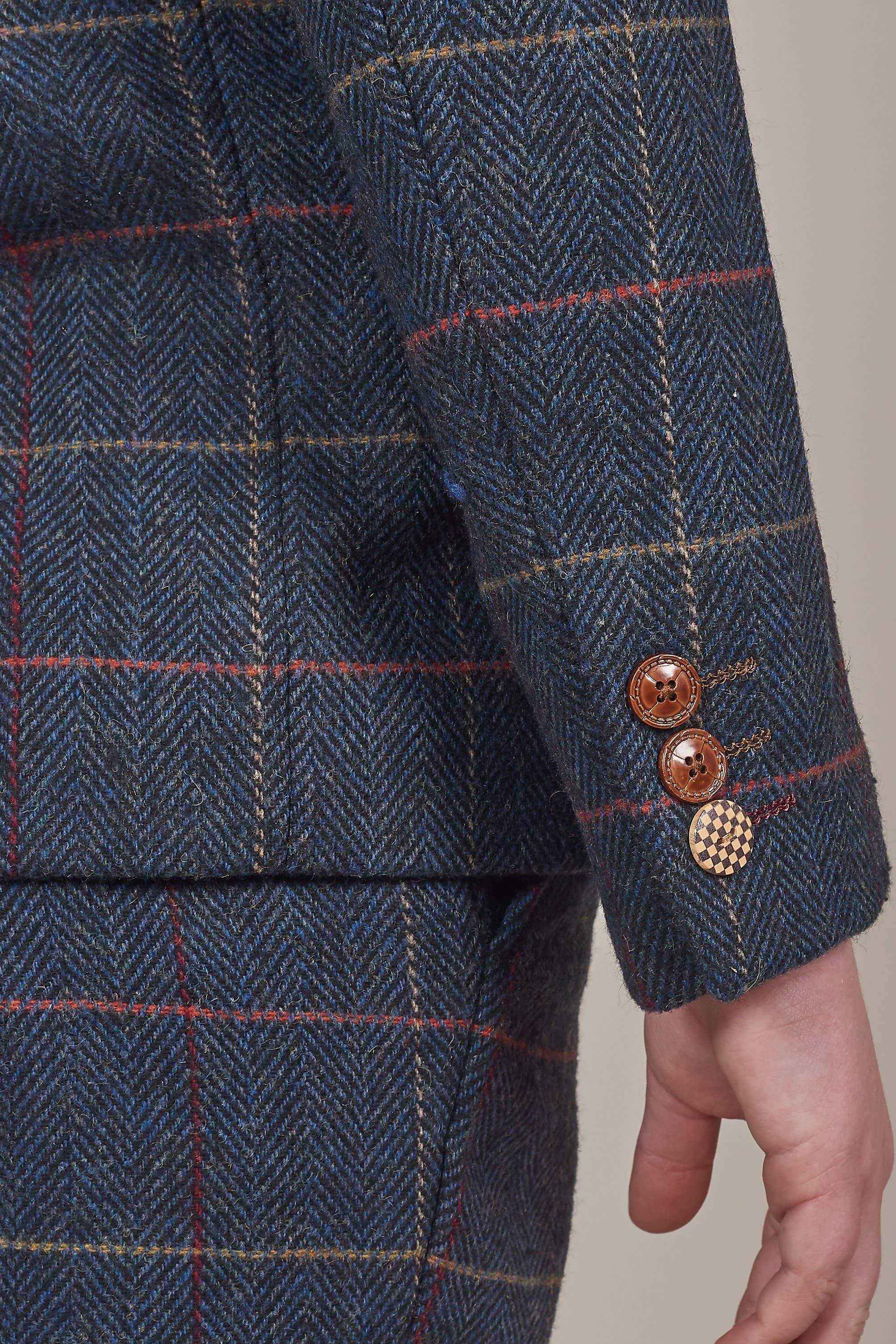 Marc darcy eton navy check tweed style 3 piece suit deals