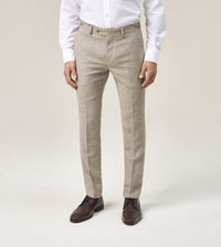 Master Debonair Skopes Jude stone trousers displayed on a hanger, showcasing tailored fit and classic style.