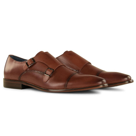 Remus Uomo Antelo Brown Monkstrap Shoe