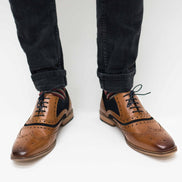 Roamers Tan & Navy Suede Brogues