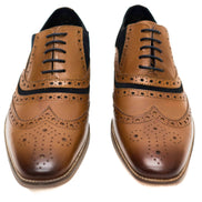 Roamers Tan & Navy Suede Brogues