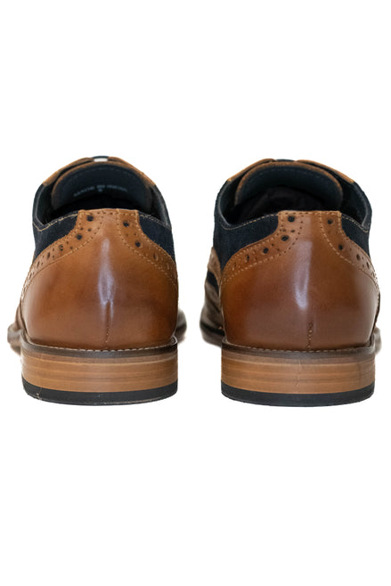 Roamers Tan & Navy Suede Brogues