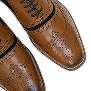 Roamers Tan & Navy Suede Brogues