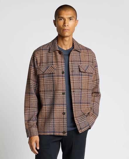 Remus Uomo Brown Houndstooth Shacket