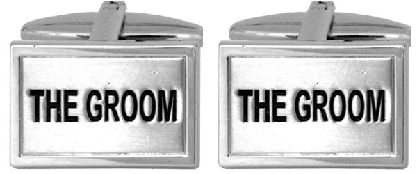 Paul Andrew The Groom cufflinks with tie, featuring elegant metallic design and classic style for formal occasions.
