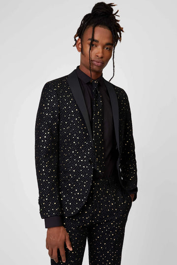 Polka dot suit top jacket mens