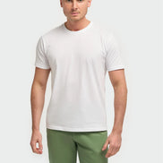 Cavani White Cotton Stretch Fit Crew Neck T-Shirt