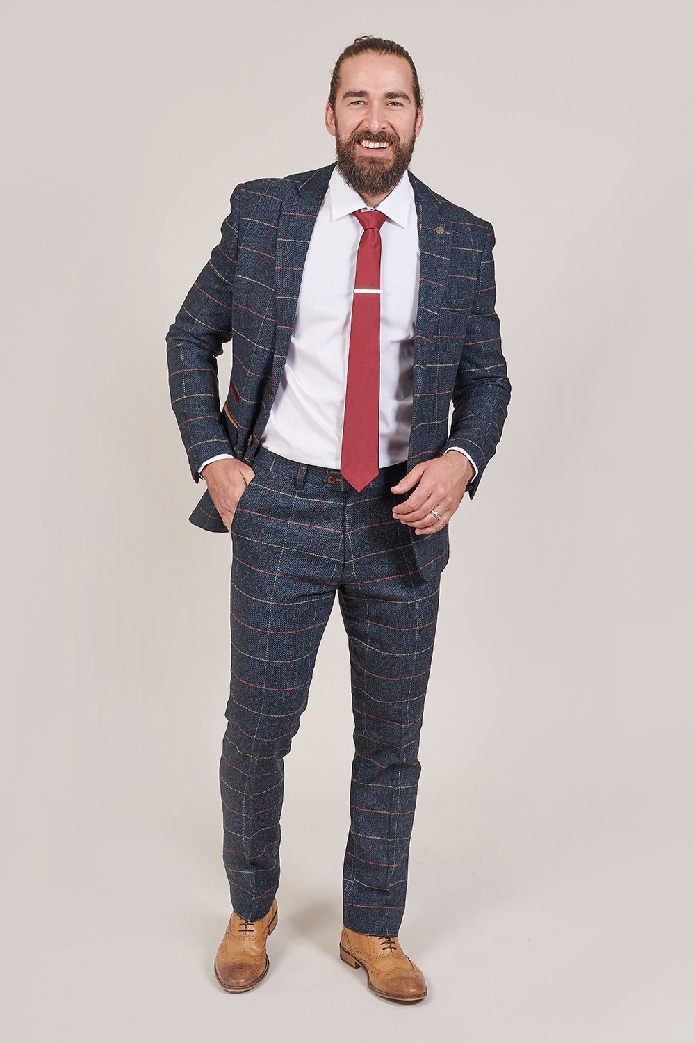 Marc Darcy Eton Navy Check Tweed Style 3 Piece Suit – Master Debonair