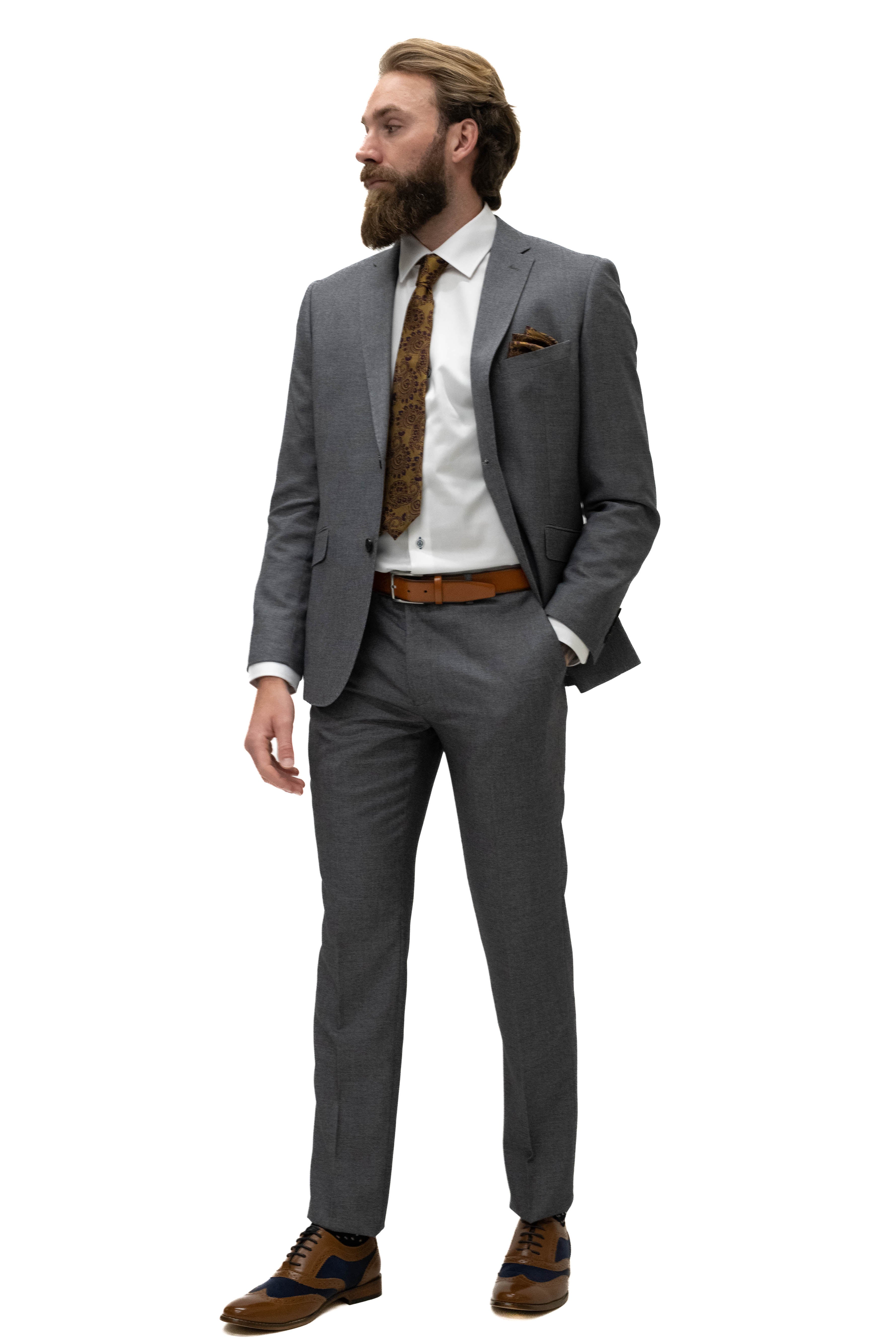 Big & Tall Grey Slim fit Check suit trousers | River Island